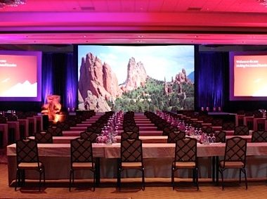 Conference Ballroom Stage Set Denver Colorado Omni Interlocken Hotel