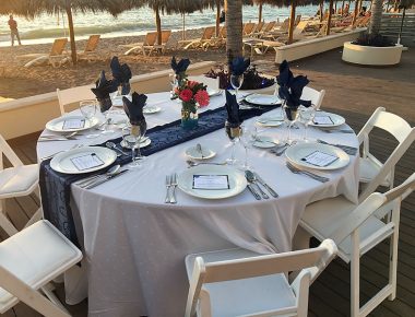 Corporate Incentive Trip Table Setting Beach Location Puerto Vallarta Mexico