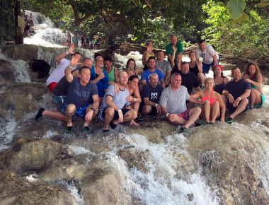 Corporate President's Club Incentive Trip Dunns River Falls Jamaica Group Photo